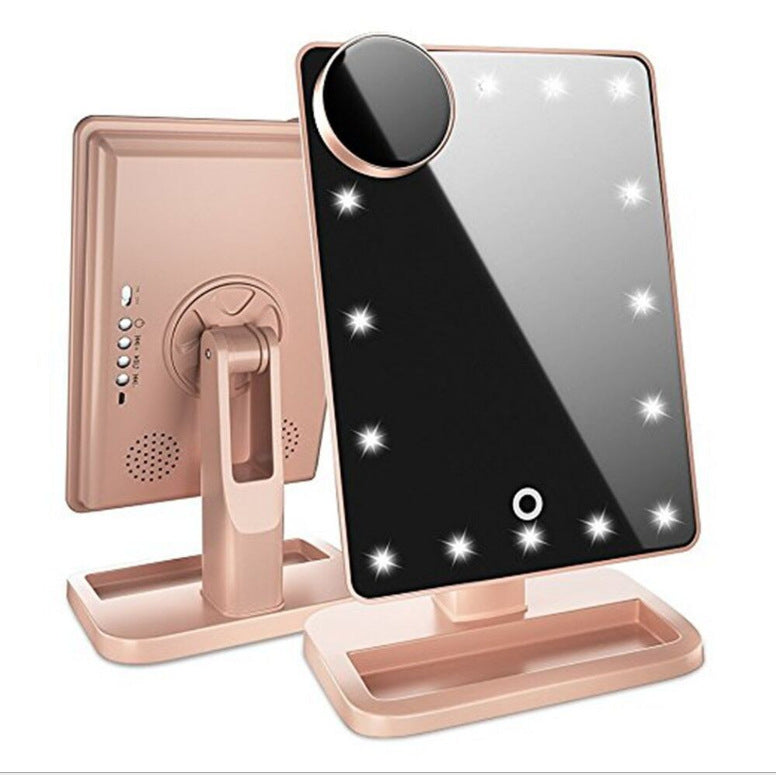 Espejo de Maquillaje Inteligente LED con Pantalla Táctil, Música Bluetooth e Iluminación