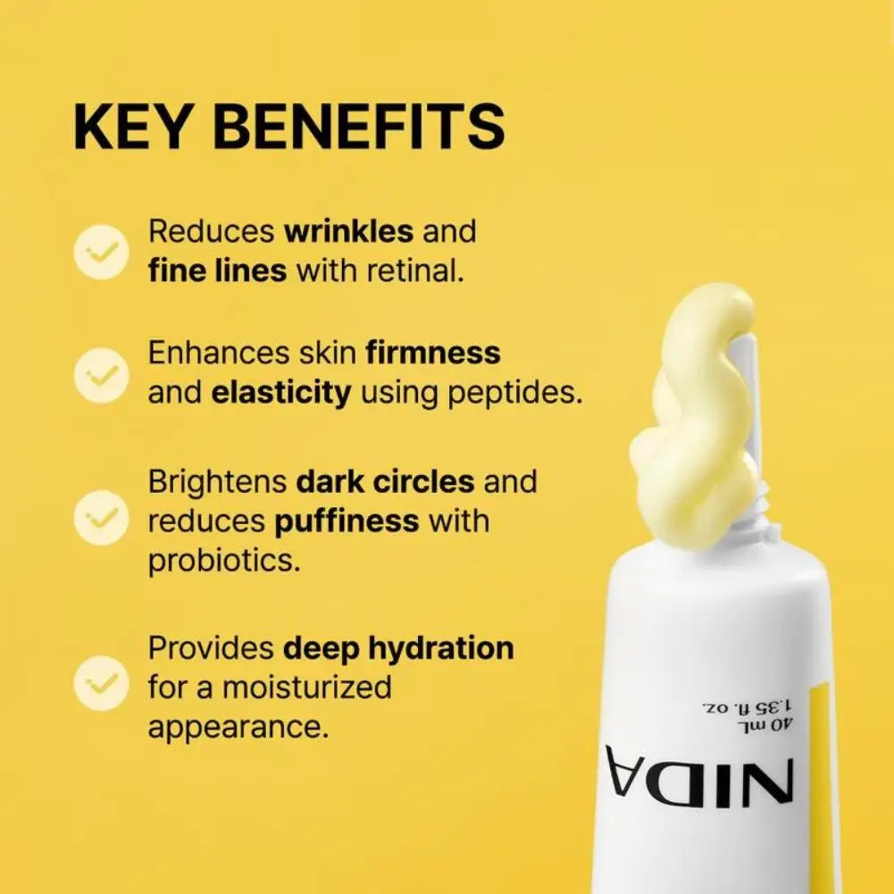 NIDA probiotic eye cream with retinal and peptides 

