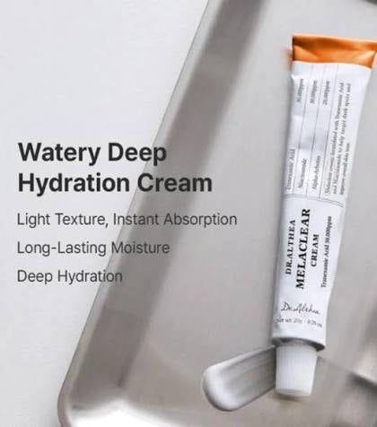 Tube of Dr. Althea Melaclear Cream on a white background with product description text.