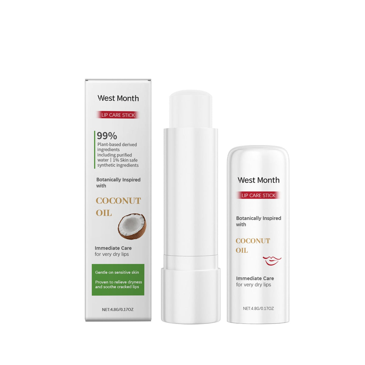 Nourishing lip balm with coconut oil and shea butter for smooth and hydrated lips