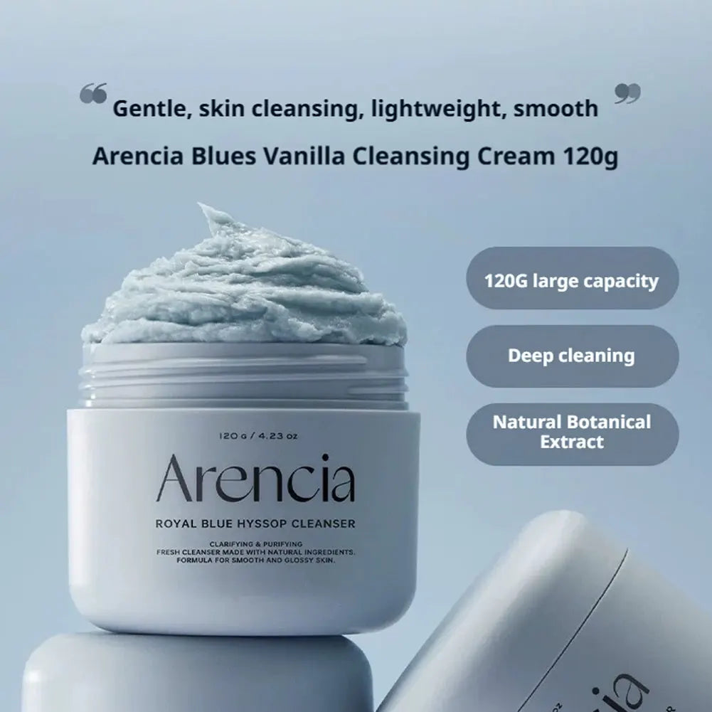Arencia mochi cleanser blue hyssop texture