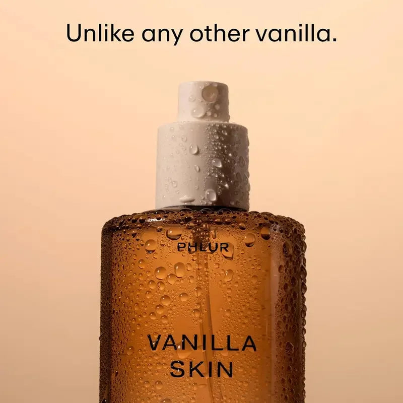 Bottle of 'Vanilla Skin' with a beige 