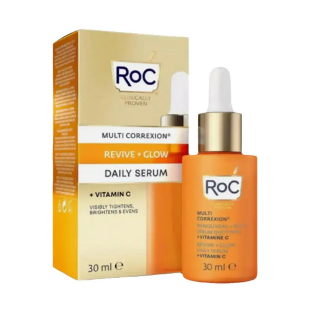 RoC Multi Correxion Revive + Glow Vitamin C Daily Serum bottle
