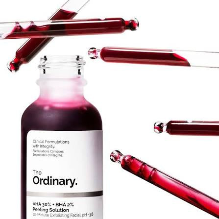 The Ordinary chemical exfoliating peel AHA BHA skincare 