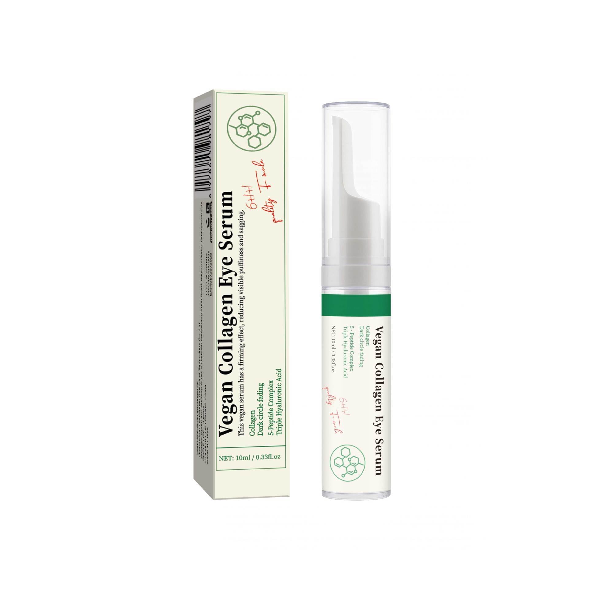 Sérum Vegan Collagen pour les yeux avec complexe de 5 peptides et acide hyaluronique triple